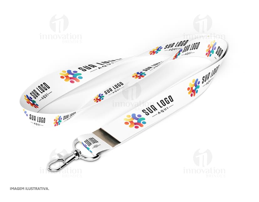Cordão para Crachá com Mosquete 85 cm x 1,5 - Design moderno e colorido para sua identificação. Perfeito para eventos e empresas. Garanta já o seu!