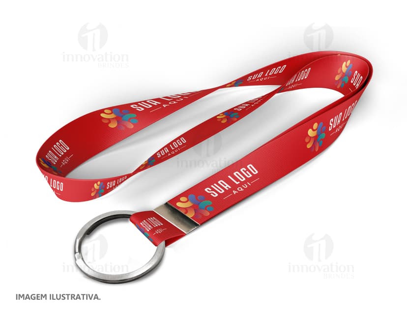 Corda para crachá com argola - Acessório prático e funcional para identificação profissional. Feito em material resistente, ideal para uso no dia a dia de trabalho. Garanta o seu agora!