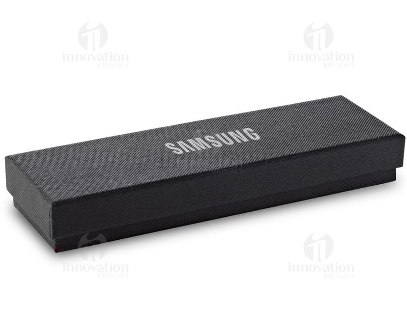 Estojo de papel cartão preto para armazenamento de equipamentos eletrônicos. Perfeito para guardar dongles, modems e outros dispositivos. Mantenha seus objetos organizados e protegidos com style.