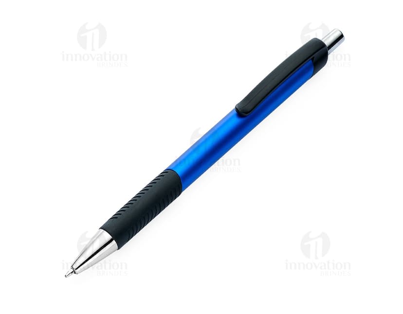 Caneta azul plástica clique.