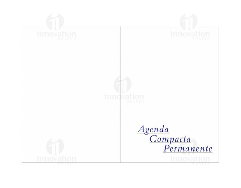 Agenda compacta com acabamento Wire-o, elástico na cor azul e peso de 63g.