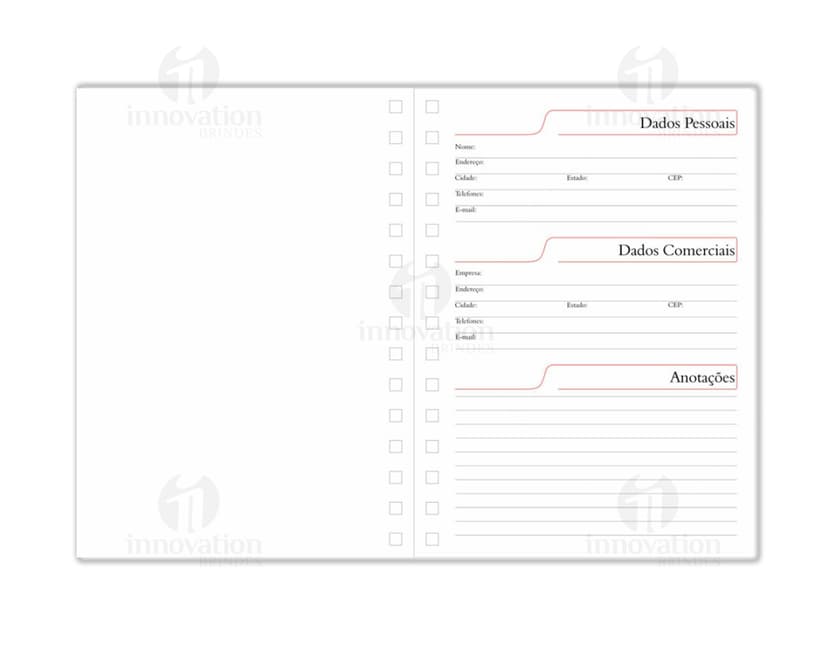 Agenda 2024 em couro preto para organização no escritório ou na escola. Com design elegante e espaçoso para anotações, lembretes e planejamentos. Ideal para presente!