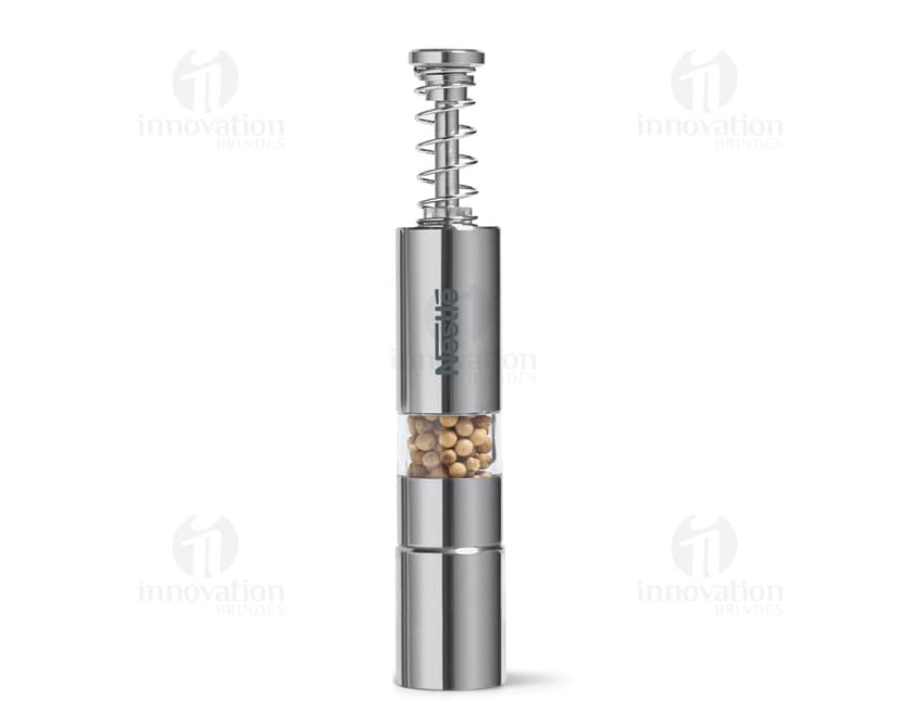 Salt & Pepper Saleiro de Metal Prateado para Adicionar Sabor com Estilo. Perfeito para Cozinha ou Mesa, Feito com Material de Qualidade. Aproveite a Promoção!