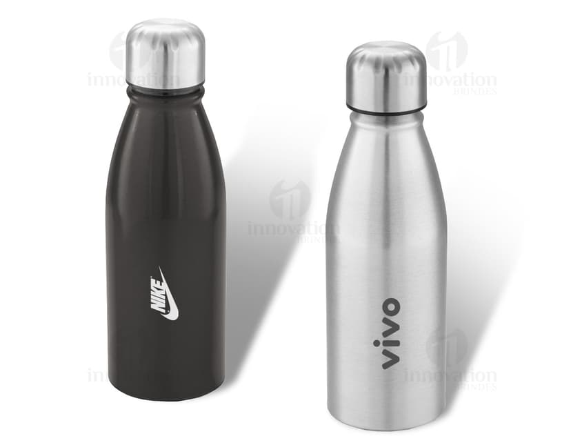 Garrafa de metal para brindes personalizada - Squeeze metal de alta qualidade para armazenar líquidos, ideal para brindes corporativos. Personalize com sua marca!