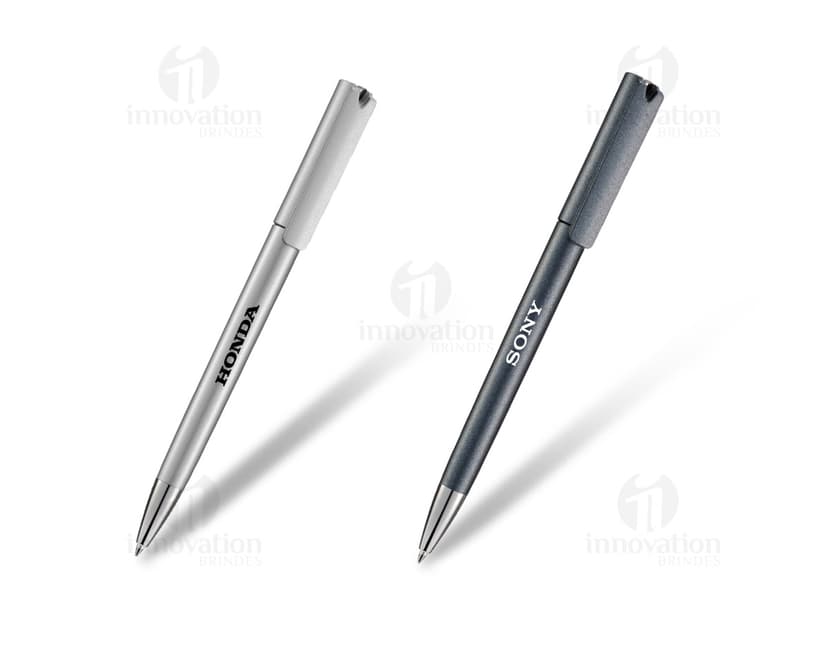 Caneta plástica esferográfica amarela para escrita e desenho. Ideal para escola, escritório e negócios. Design criativo e corpo colorido. Compre já!