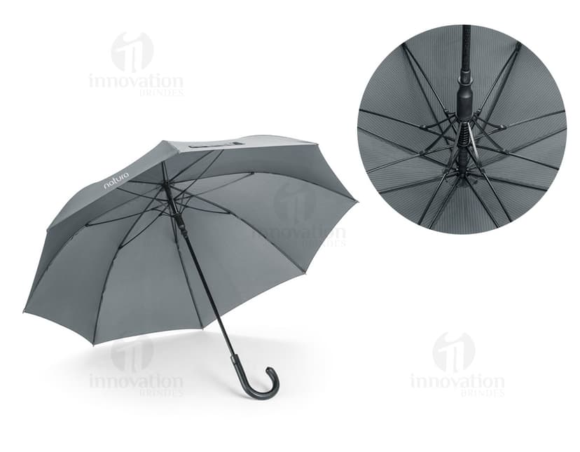 Guarda-chuva preto de alta qualidade para proteção contra a chuva. Design elegante e resistente, ideal para dias chuvosos ou ensolarados. Acessório indispensável para sua segurança e estilo. Compre agora!