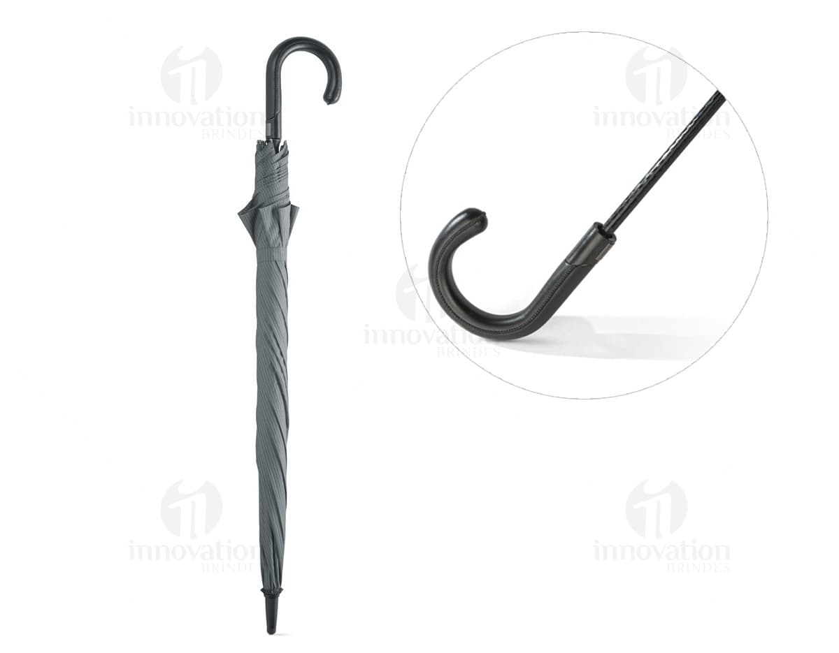 Guarda-chuva preto para proteção em dias chuvosos. Acessório de moda ideal para proteger contra chuva e sol. Modelo resistente e seguro para uso corporativo ou pessoal. Adquira o seu e fique protegido!