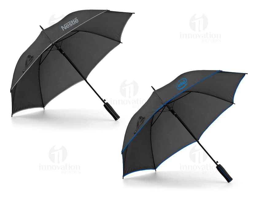 Guarda-chuva preto de proteção contra a chuva - acessório seguro e indispensável para os dias chuvosos. Ideal para proteger você do mau tempo com estilo e segurança. Perfeito para a estação das chuvas! Garanta já o seu guarda-chuva de qualidade.