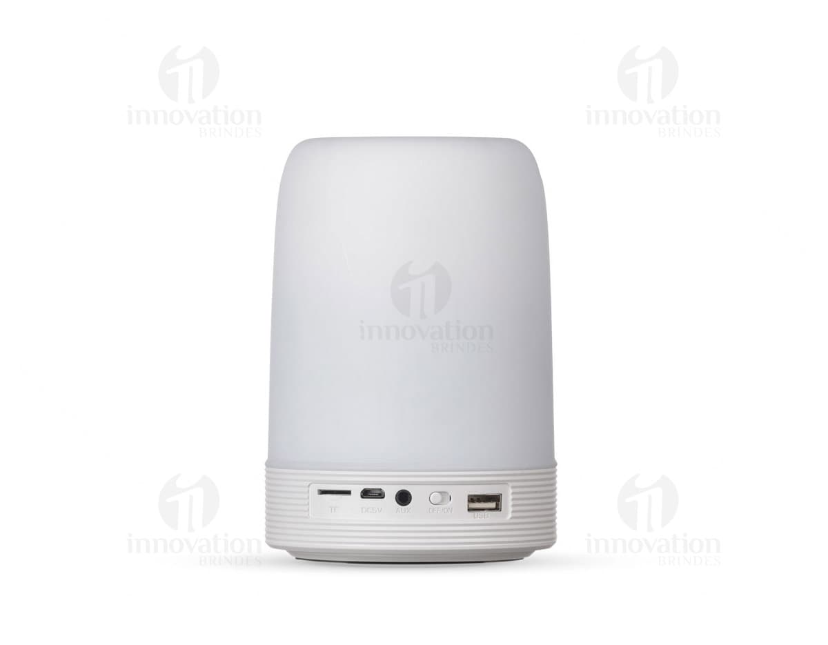 Caixa de Som com Luminária - Equipamento eletrônico moderno para música e iluminação. Conecte-se ao som cristalino e à luz ambiental relaxante. Design inovador para escritório ou estúdio. Acesse agora!