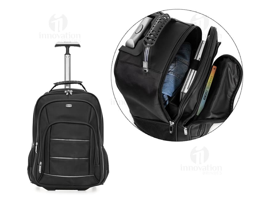 Mochila de carrinho de viagem em couro, moderna e prática. Ideal para suas aventuras, com amplo espaço interno e alça resistente. Perfeita para quem busca estilo e funcionalidade em suas jornadas. Adquira já a sua!