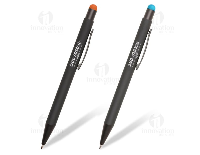 Caneta de metal touch elegante para escrita e desenho, perfeita para escritório, escola e trabalho. Design moderno e ponta touch para uso em dispositivos digitais. Adquira já!