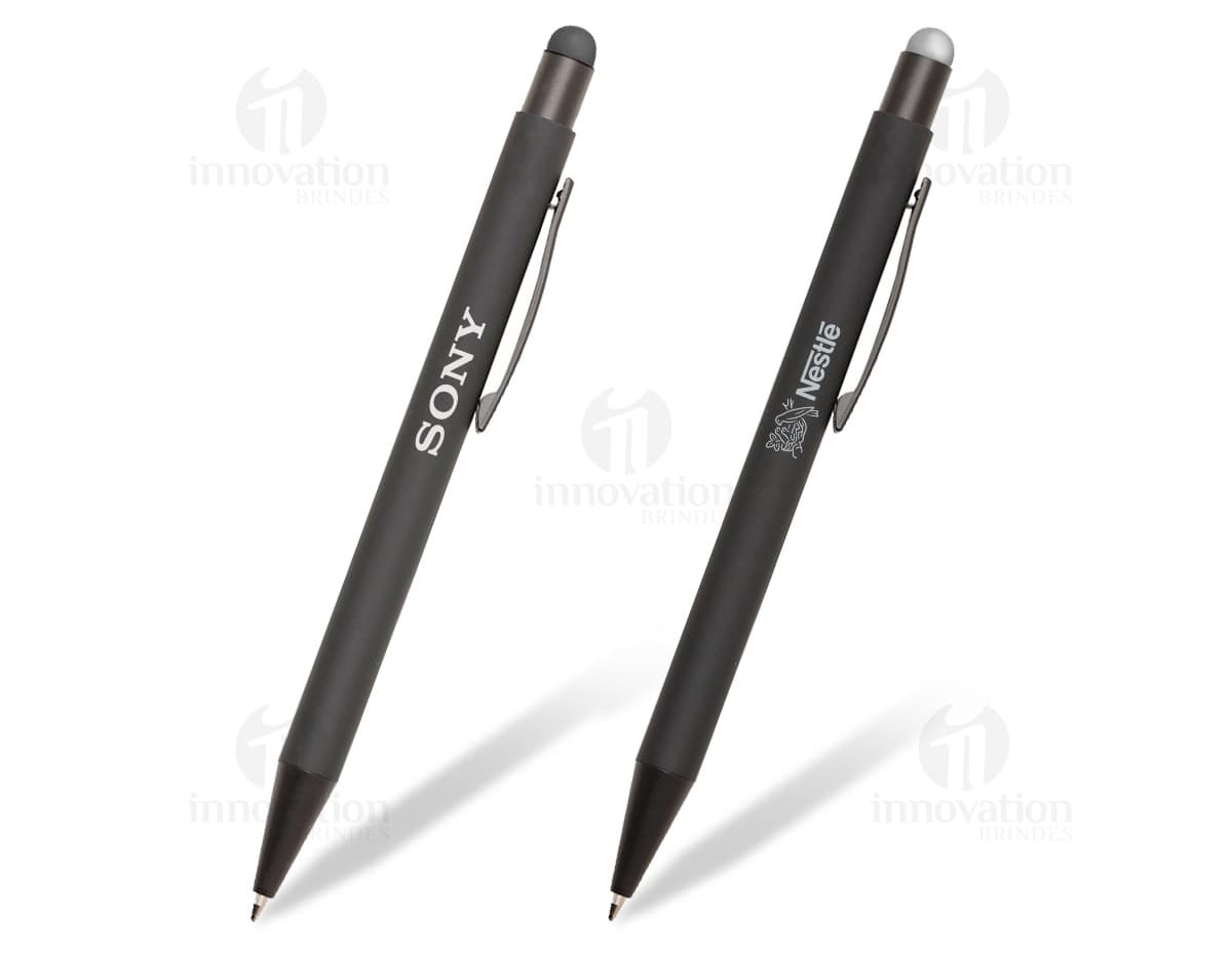Caneta de metal touch prateada para escrita e desenho preciso em papel. Ideal para escritório, escola e trabalhos artísticos. Adquira já a sua!