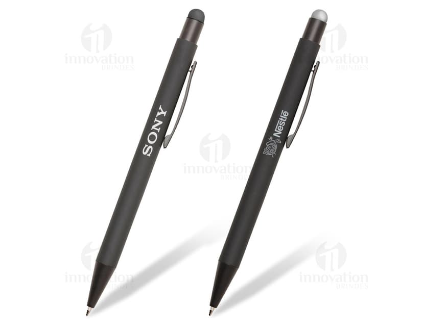 Caneta de metal touch prateada para escrita e desenho preciso em papel. Ideal para escritório, escola e trabalhos artísticos. Adquira já a sua!