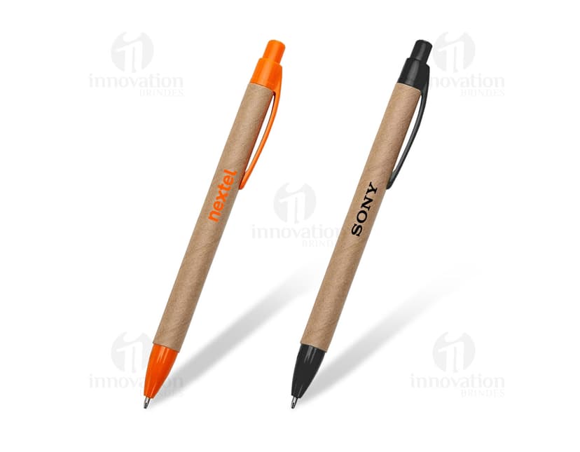 Caneta de papelão reciclável, ideal para escrita e desenho. Feita de material sustentável, perfeita para uso escolar e corporativo. Promova a criatividade com este item de papelaria ecológico. Adquira já a sua!