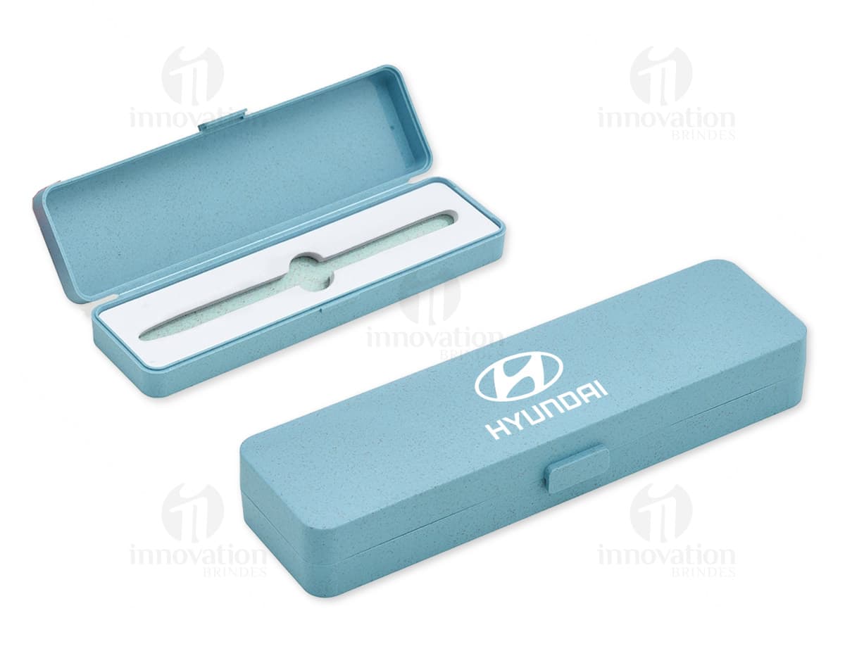 Estojo de fibra de bambu para escritório e escola. Perfeito para organizar seus materiais de forma ecológica e prática. Feito com material texturizado e design moderno. Adquira já o seu!