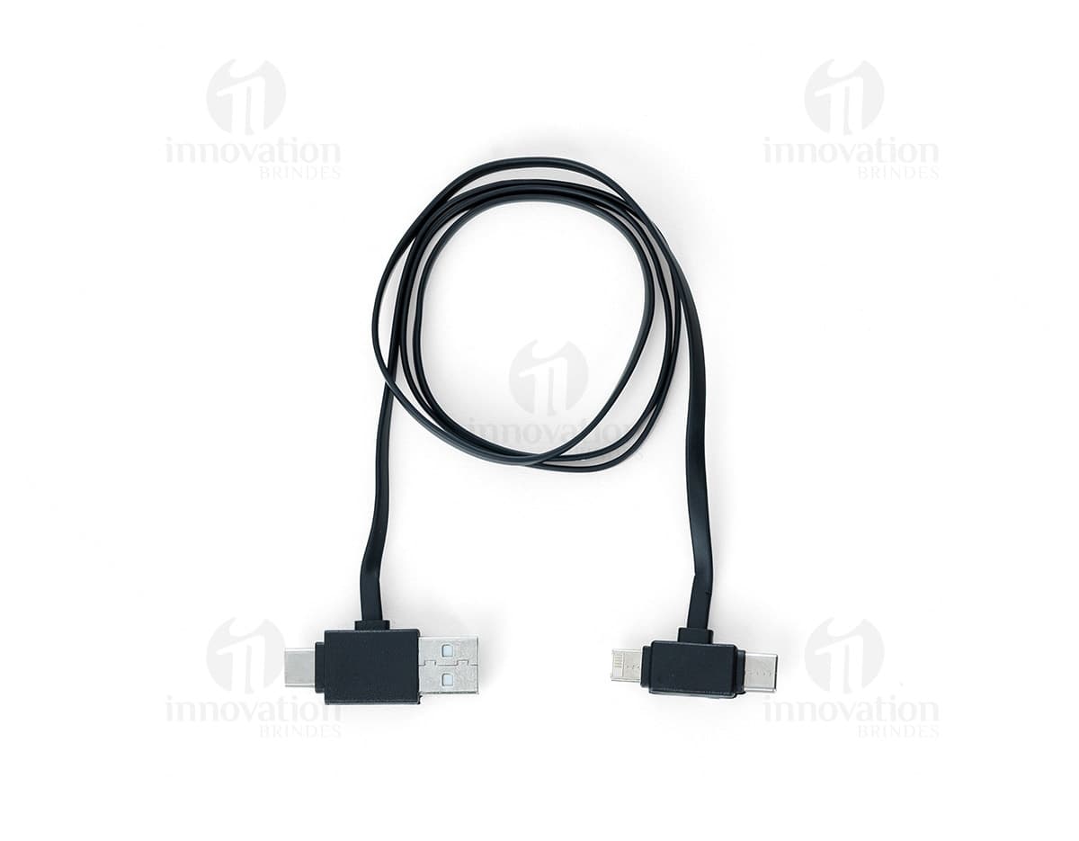 Cabo 4 em 1 com case - Conexão e praticidade em um só produto! Ideal para o mundo dos negócios, este cabo de alta tecnologia possui plástico de qualidade e controle de segurança. Perfeito para seus dispositivos e comunicações financeiras online. Mantenha-se conectado com segurança!