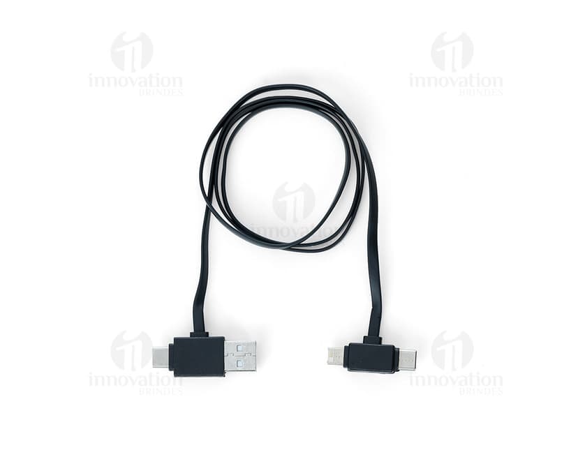 Cabo 4 em 1 com case - Conexão e praticidade em um só produto! Ideal para o mundo dos negócios, este cabo de alta tecnologia possui plástico de qualidade e controle de segurança. Perfeito para seus dispositivos e comunicações financeiras online. Mantenha-se conectado com segurança!