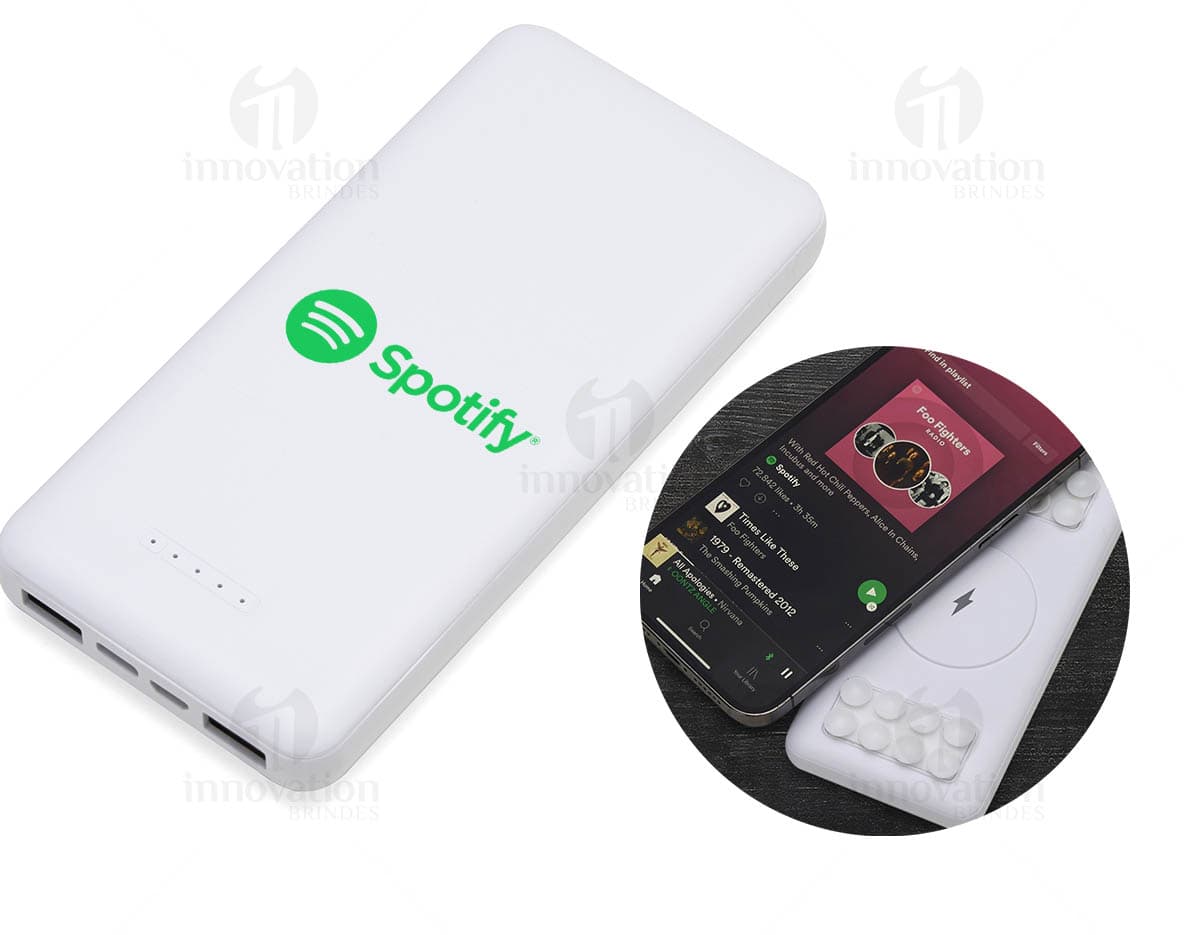 Carregador portátil de indução - Tecnologia de ponta para manter seu dispositivo sempre carregado, sem precisar de fios. Prático, moderno e eficiente, ideal para uso comercial ou pessoal. Nunca fique sem bateria! Compatível com a maioria dos aparelhos eletrônicos. Conexão wireless para maior praticidade. Tenha sempre um carregador à mão. Compre já! #CarregadorPortatil #Indução #Tecnologia #ConexãoWireless #BrindesTecnológicos