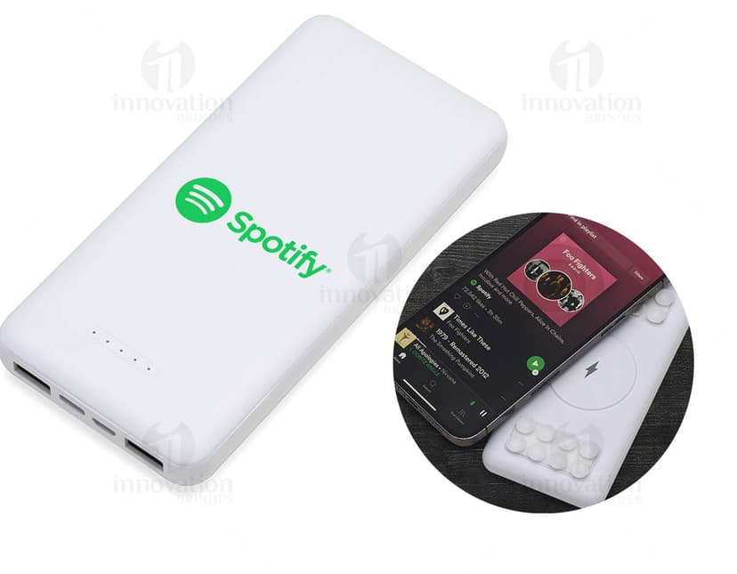 Carregador portátil de indução - Tecnologia de ponta para manter seu dispositivo sempre carregado, sem precisar de fios. Prático, moderno e eficiente, ideal para uso comercial ou pessoal. Nunca fique sem bateria! Compatível com a maioria dos aparelhos eletrônicos. Conexão wireless para maior praticidade. Tenha sempre um carregador à mão. Compre já! #CarregadorPortatil #Indução #Tecnologia #ConexãoWireless #BrindesTecnológicos
