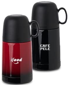 Garrafa térmica 250ml de metal brilhante para manter suas bebidas quentes ou frias por horas. Ideal para levar para o trabalho, viagens ou academia. Design elegante e funcional para cuidar da sua hidratação diária. Adquira já a sua!