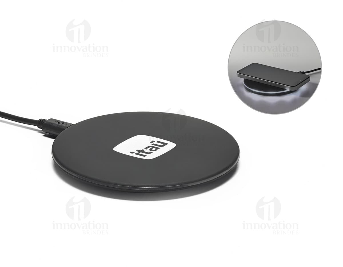 Carregador wireless rápido em ABS preto para dispositivos eletrônicos, tecnologia moderna, wireless, preto e portátil.
