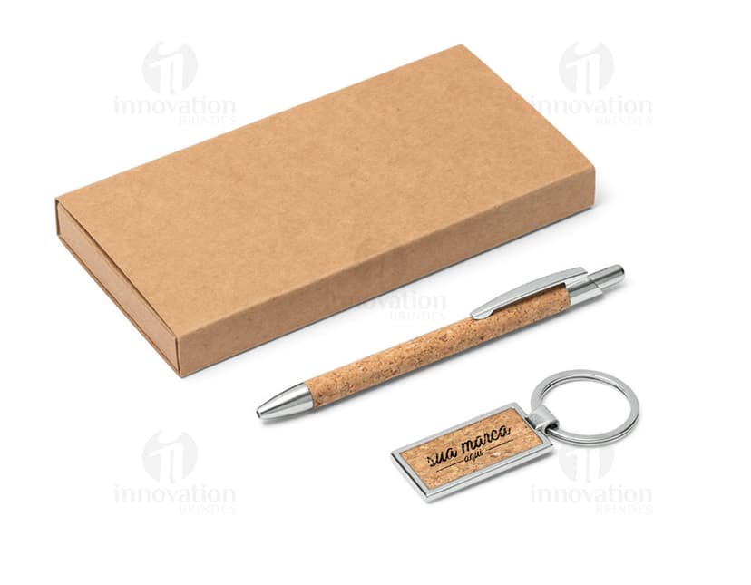 Caneta Dupla Personalizada - Ideal para escritórios e escolas. Feita em madeira, com caixa de papelão. Perfeita para brindes corporativos!