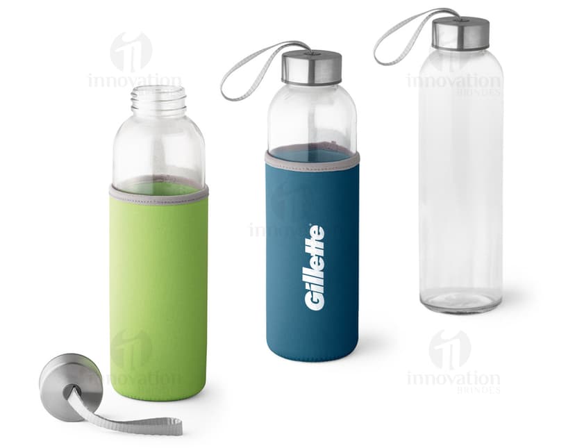 Squeeze de vidro transparente para se manter hidratado com estilo. Ideal para levar na bolsa, academia ou trabalho. Garanta já o seu!