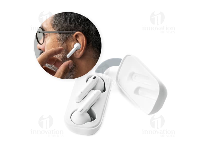 Fone wireless bluetooth 5.0 em ABS cor rosa, modelo de porquinho cofrinho, dispositivo eletrônico com conexão sem fio, ideal para economia e finanças, simbolizando segurança e investimento.