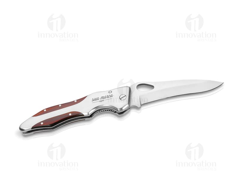 Canivete de aço inoxidável com lâmina afiada - ideal para camping e aventuras ao ar livre. Design robusto e resistente, perfeito para cortar e perfurar. Adquira já o seu!