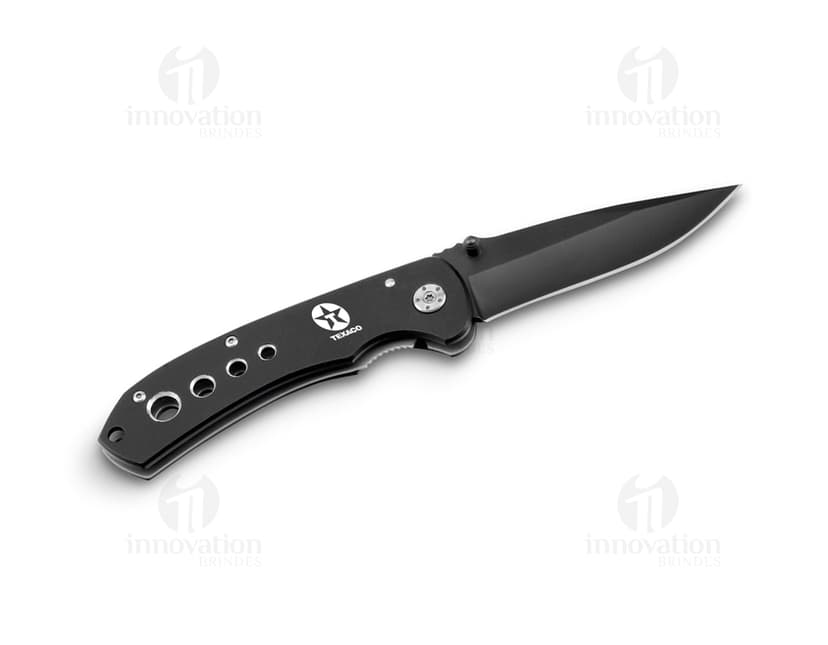 Canivete de aço inoxidável afiado e resistente. Ideal para uso em camping, pesca, aventuras ao ar livre e situações de emergência. Possui cabo ergonômico e lâmina cromada. Um utensílio versátil e seguro para suas atividades. Adquira já o seu!