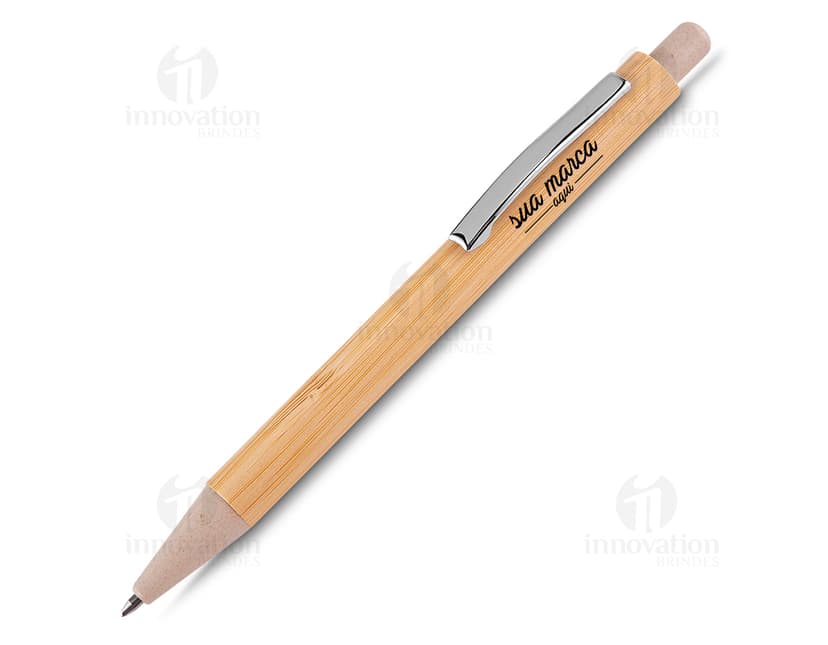 Caneta de bambu: ideal para escrita suave e confortável. Feita de material sustentável, perfeita para uso escolar, no escritório ou em casa. Adquira já a sua!