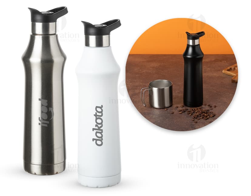 Garrafa Térmica 500ml de Aço Inoxidável para Manter sua Bebida Quente ou Fria por Mais Tempo. Ideal para Viagens, Trabalho e Atividades ao Ar Livre. Design Moderno e Durável. Garanta a Sua!