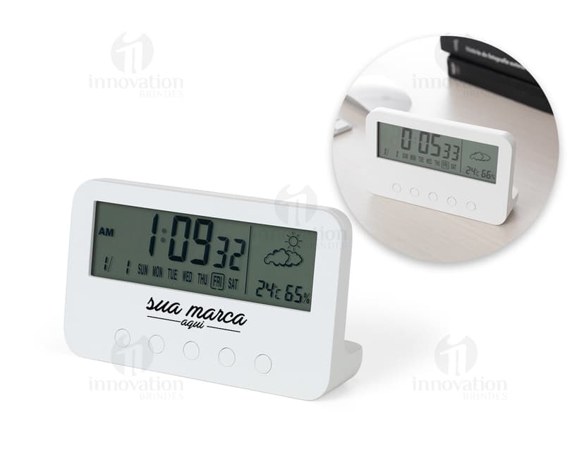 Relógio digital de alta tecnologia para manter o controle do tempo. Este equipamento de precisão é perfeito para o seu negócio, com display, timer e temperatura. Mantenha-se organizado e no controle com este relógio digital de última geração. Nunca perca um prazo com este instrumento de controle de tempo. Ideal para uso em desktops e ambientes de trabalho. Adquira já o seu! #relógiodigital #controle #tempo #negócio #tecnologia