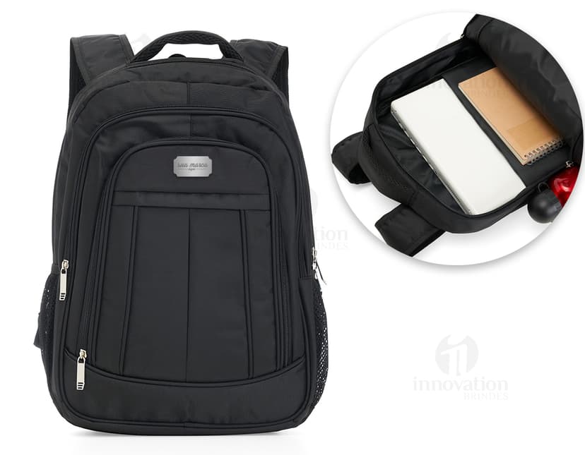 Mochila para notebook em couro elegante e moderna. Ideal para o dia a dia de trabalho, com alça resistente e design contemporâneo. Mantenha seu equipamento seguro e estiloso.