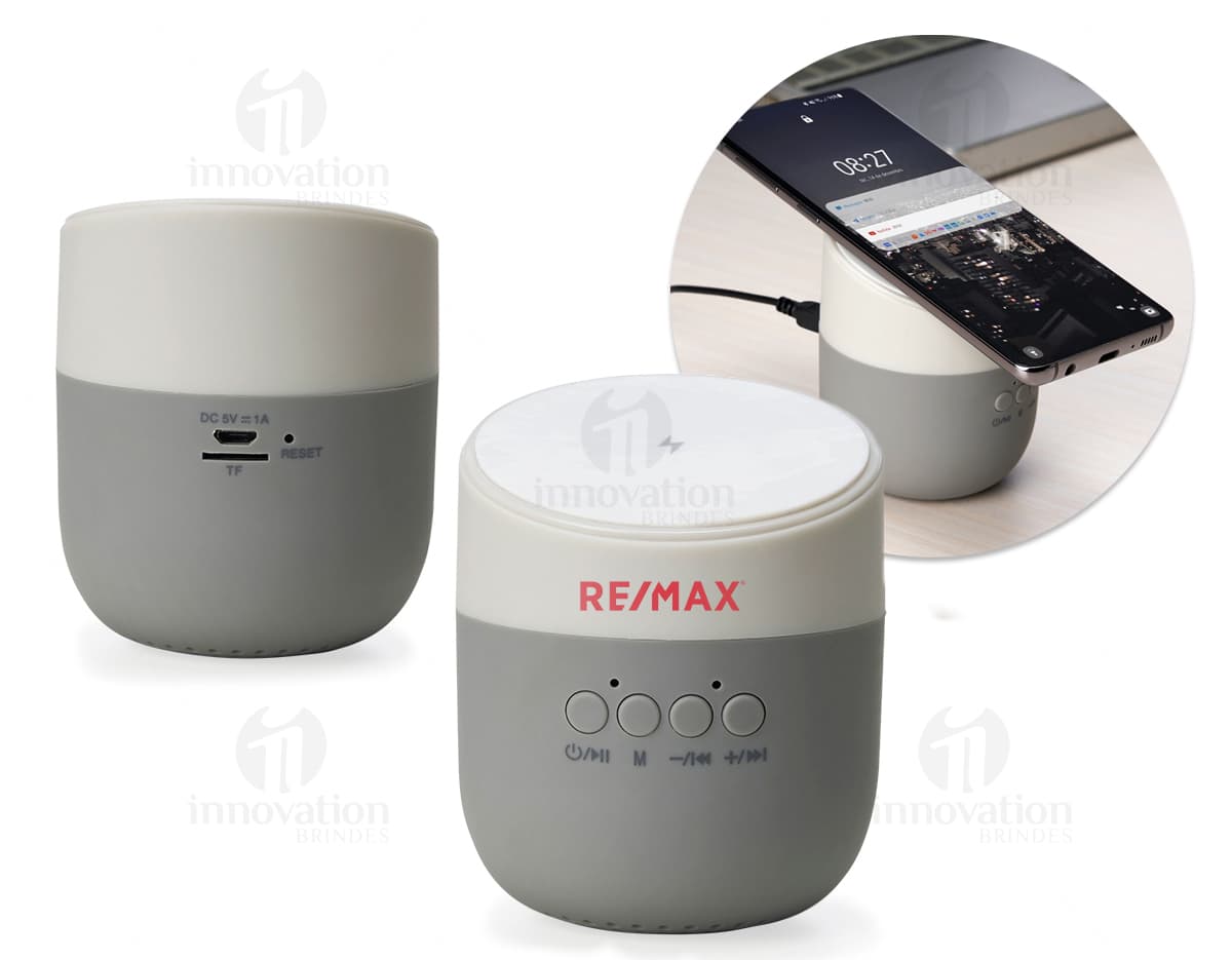 Caixa de som com carregador: A combinação perfeita de tecnologia e praticidade! Tenha a música em alta qualidade em qualquer lugar, com carregamento rápido e sem fios. Ideal para quem busca praticidade e qualidade de som. Aproveite!
