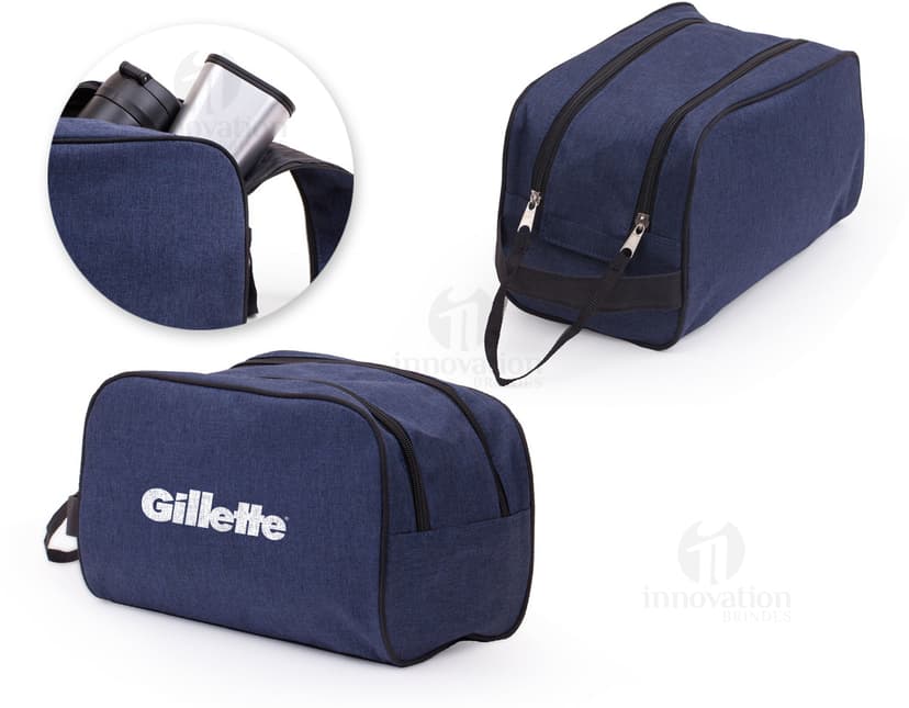 Nécessaire de luxo em couro, perfeito para viagens e para o dia a dia. Clássico e elegante, com alça e fecho modernos. Ideal para guardar seus acessórios com estilo. Adquira o seu agora!