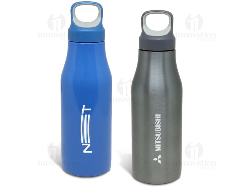 Garrafa inox 650ml - Mantenha-se hidratado com estilo e praticidade! Esta garrafa de aço inoxidável possui um design clean e moderno, perfeito para transportar líquidos de forma segura. Excelente opção de brinde corporativo. Ideal para manter a sua saúde em dia.