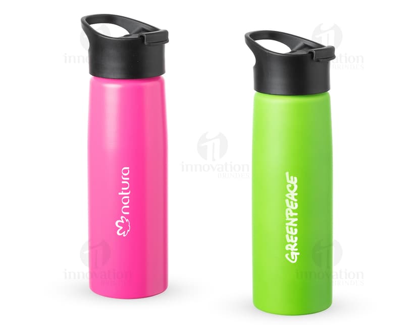 Grenade-shaped aluminum squeeze bottle with matte finish and handle, suitable for storing liquid products like oil, lotion, or beverage.