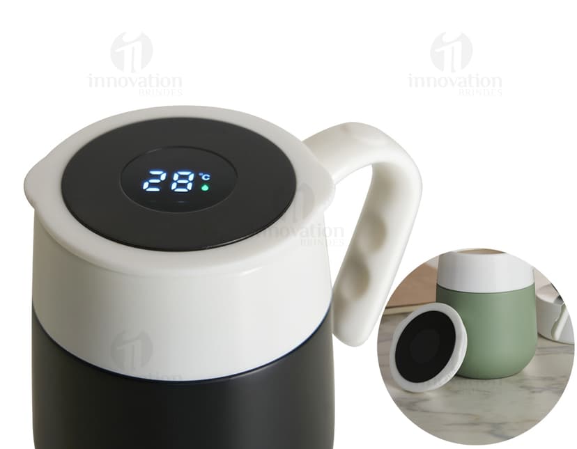 Caneca térmica 500ml com display LED: a solução perfeita para manter suas bebidas quentes por mais tempo. Ideal para café, chá e outras bebidas. Adquira já a sua caneca térmica e aproveite!