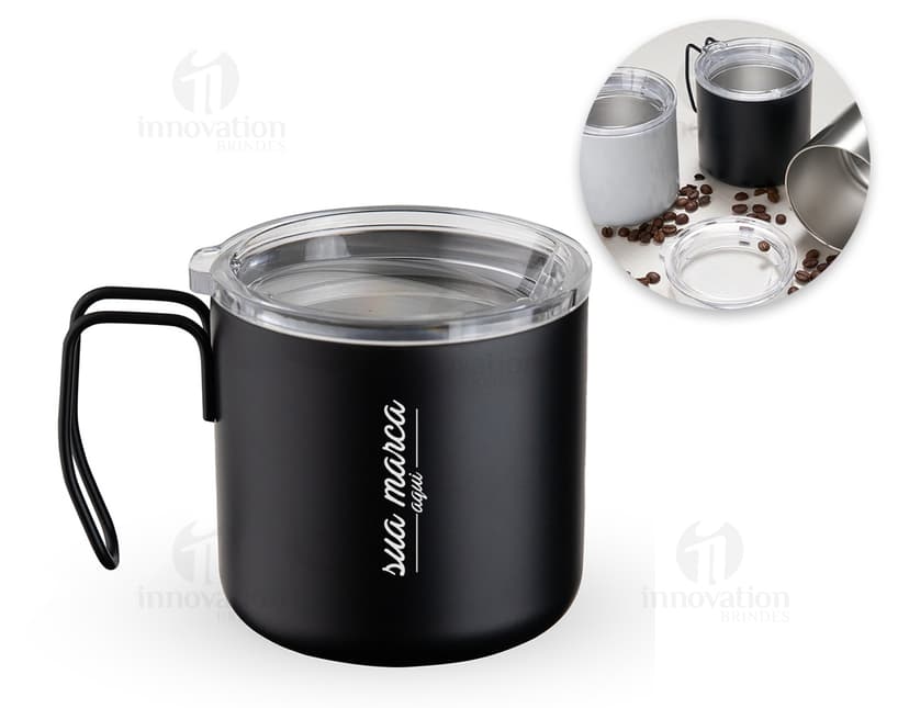 Caneca Inox 350ml: A elegância e durabilidade que você procura em um brinde personalizado. Perfeita para desfrutar de deliciosas bebidas quentes ou frias. Adquira já a sua! Ideal para presentear ou complementar sua coleção de utensílios de cozinha. Qualidade e praticidade em um só produto. Aproveite! #CanecaInox #BrindePersonalizado #UtensíliosdeCozinha #Praticidade #Qualidade