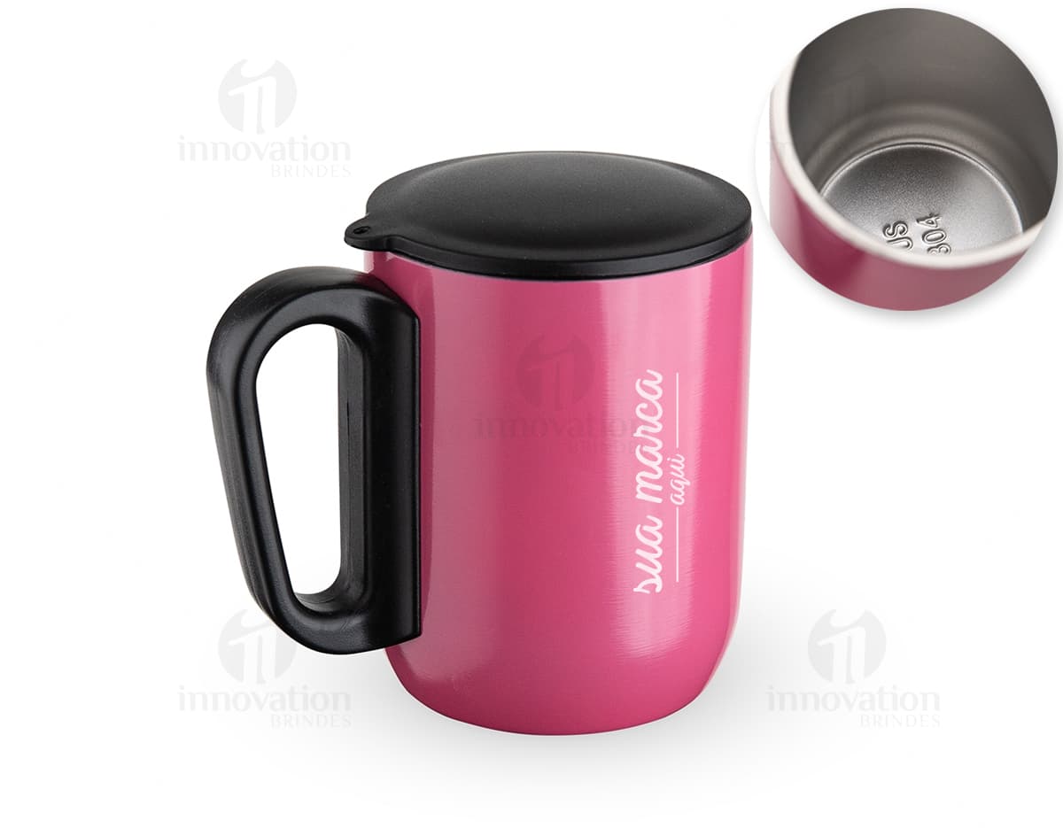 Caneca de inox de 250ml, perfeita para suas bebidas preferidas. Feita em material resistente e durável, ideal para o dia a dia. Aproveite para saborear seu chá, café ou outras bebidas. Garanta a sua!