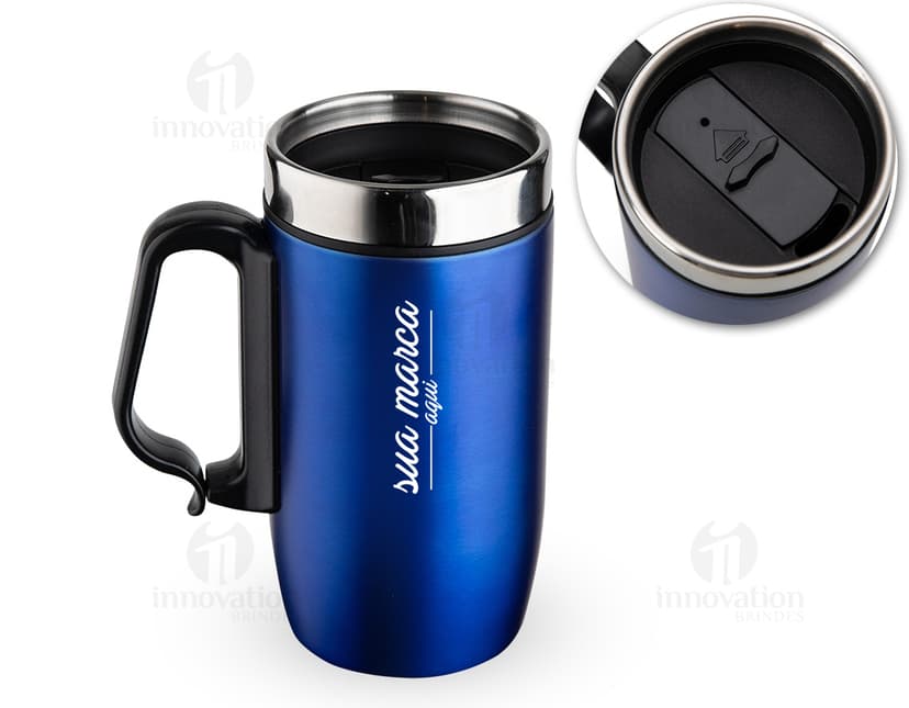 Caneca de Inox 275ml vazia para bebidas quentes ou frias. Feita em alumínio resistente e isolado termicamente. Com design moderno e alça ergonômica. Ideal para uso em casa, escritório ou viagens. Prática, durável e fácil de limpar. Adquira já a sua!