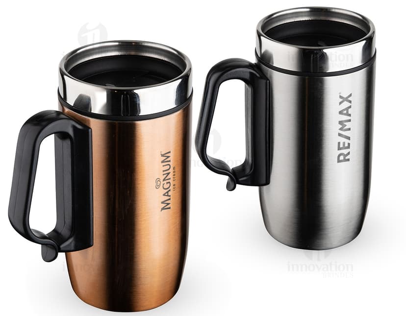 Caneca de inox 275ml, ideal para curtir sua bebida favorita com estilo. Design moderno, durável e resistente. Perfeita para o dia a dia ou presentear alguém especial. Aproveite! #caneca #inox #brinde #presente