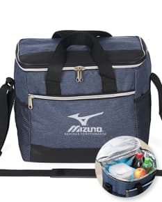 Bolsa térmica de 18 litros com bolsos telados, ideal para armazenar alimentos e bebidas em viagens ou passeios. Design moderno e elegante em nylon marrom brilhante, com alças ajustáveis e fecho de zíper para maior segurança. Perfeita para uso pessoal, negócios ou lazer.