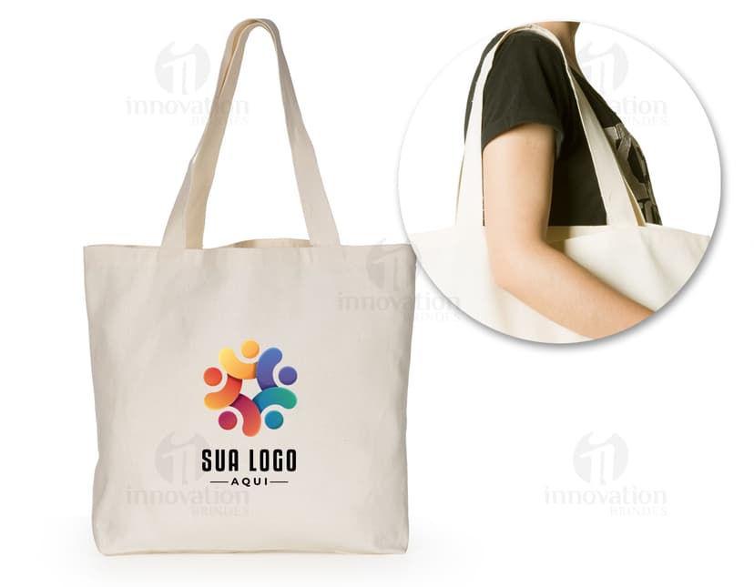 Sacola de algodão G: prática e elegante para suas compras. Feita com material de luxo, ideal para quem busca glamour no dia a dia. Aproveite a promoção e adquira já a sua!