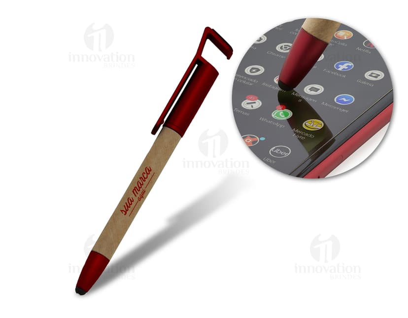 Caneta ecológica com suporte: a solução sustentável perfeita para o seu escritório! Feita de material plástico reciclado, essa caneta promove a criatividade no ambiente de trabalho. Com design prático e elegante, combina perfeitamente com sua mesa de escritório. Acompanha um suporte para facilitar o acesso e organização. Adquira já a sua e contribua para um mundo mais sustentável!