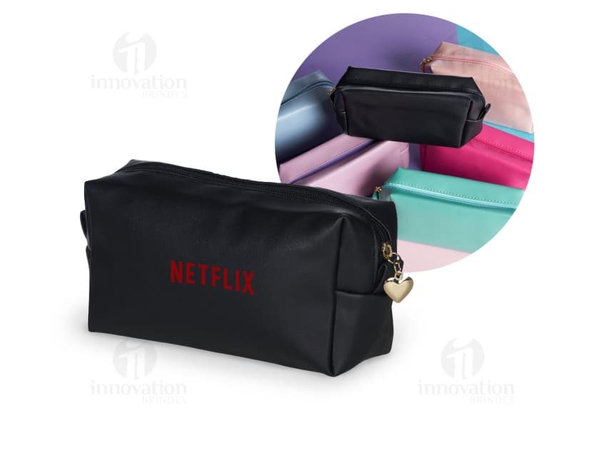 Nécessaire PU impermeável - Ideal para guardar seus pertences com segurança e estilo. Perfeito para viagens e uso diário. Confeccionado em material de alta qualidade, resistente à água. Garanta já o seu!
