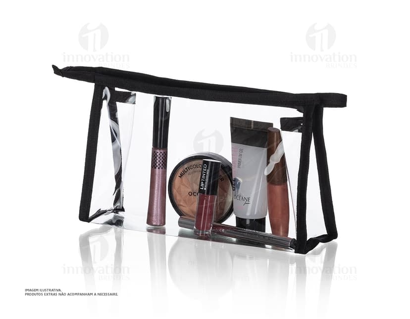 Nécessaire Plástica - Nossa nécessaire plástica é perfeita para organizar seus brindes de forma prática e compacta. Com design retro e material de alta qualidade, esse acessório é ideal para viagens ou uso diário. Garanta a sua agora!