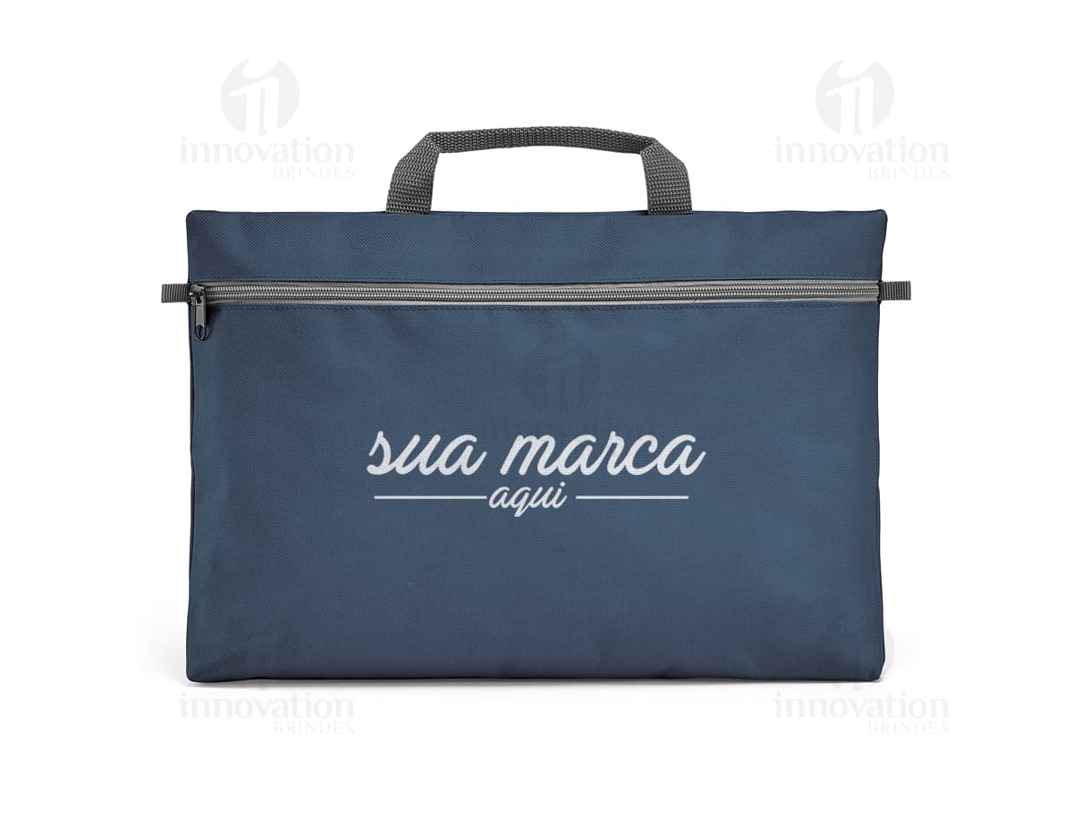 Pasta congresso 600D bolso principal preta de couro, moderna e elegante, ideal para armazenar e transportar documentos e pertences de forma segura e organizada.