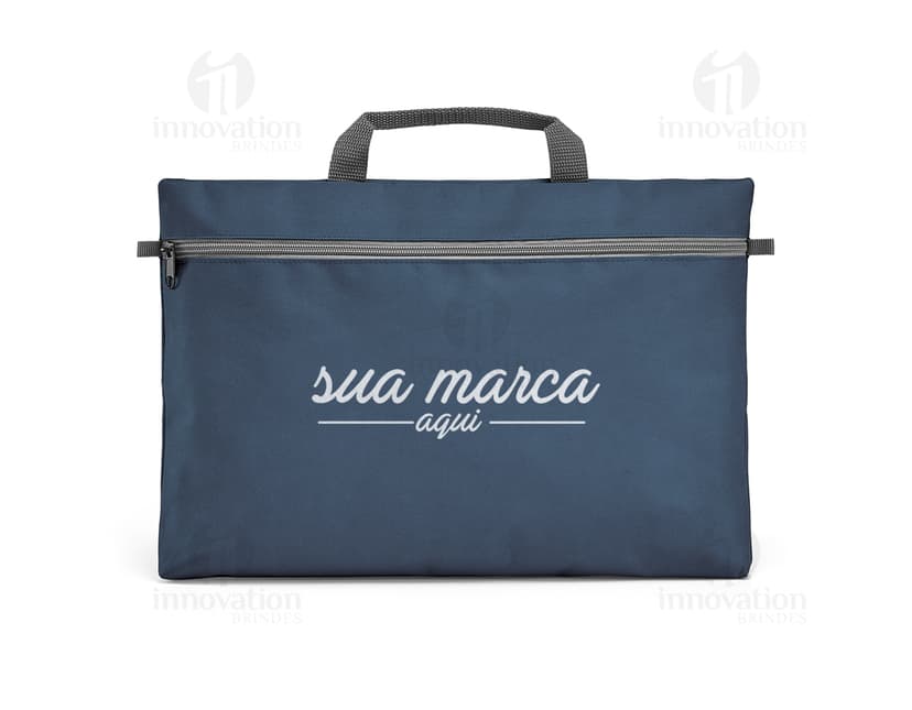 Pasta congresso 600D bolso principal preta de couro, moderna e elegante, ideal para armazenar e transportar documentos e pertences de forma segura e organizada.